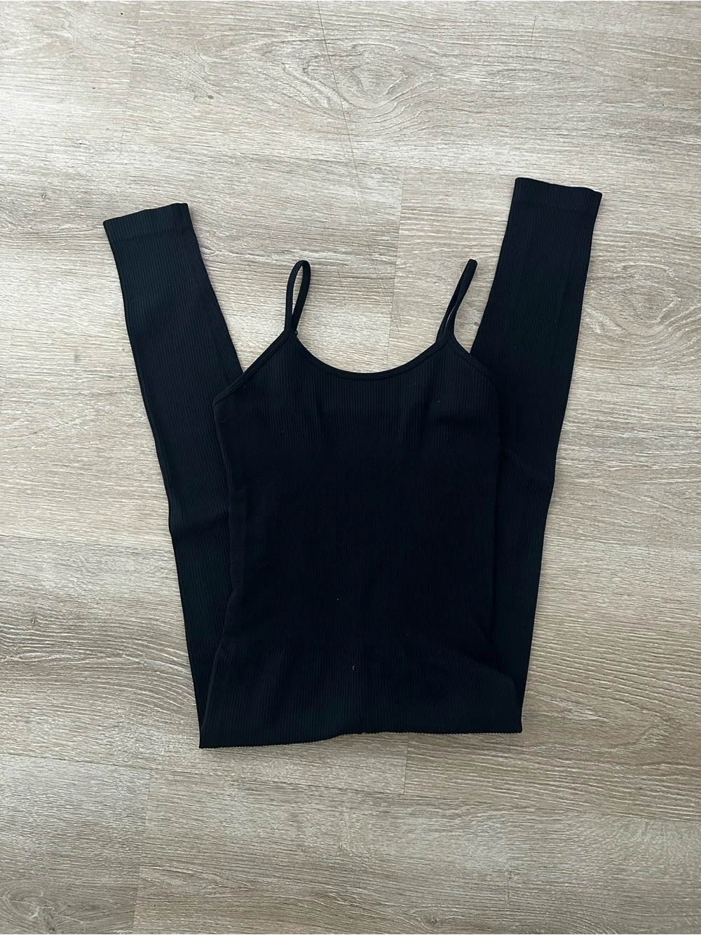 Black Women's Ribbed Jumpsuit - Sleek One-Piece
